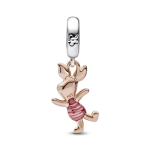 Disney Winnie Pooh, charm colgante Piglet Recubrimiento en Oro Rosa de 14k