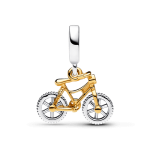 Charm Colgante Ruedas de Bicicleta Girando en Dos Tonos