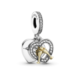 Charm Colgante Feliz Aniversario En Dos Tonos