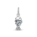 Charm Colgante Pez Con Escamas Azules