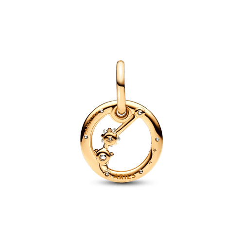 Charm Colgante Zodiaco Aries Recubrimiento en Oro de 14k