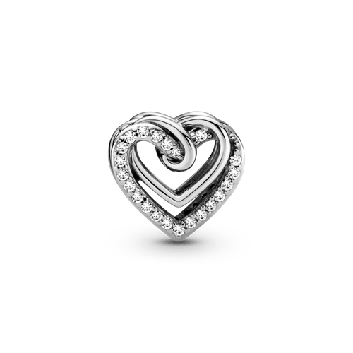 Charm Corazones entrelazados resplandecientes