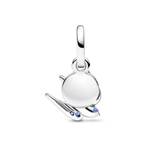 Charm Colgante doble Golondrina reluciente y cita