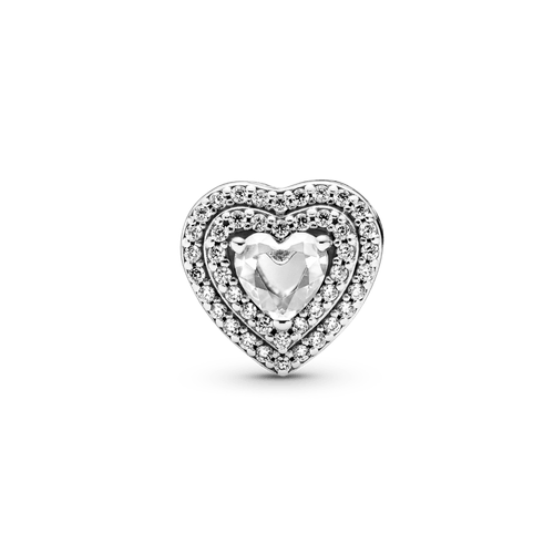 Charm Corazones Nivelados Brillantes