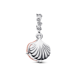 Charm Colgante Doble Concha Color Coral
