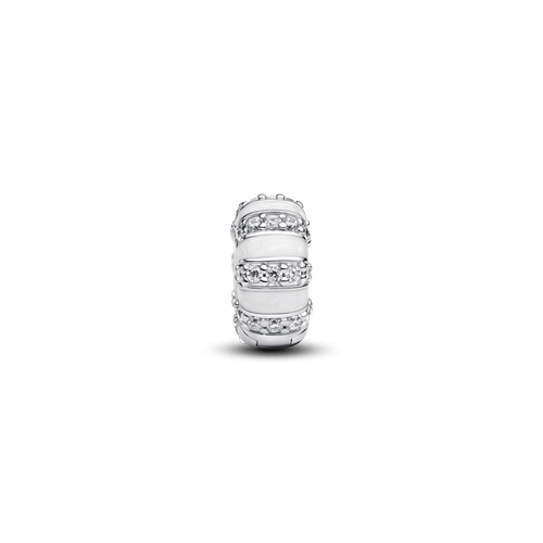 Charm de Clip Esmalte y Gemas Blanco