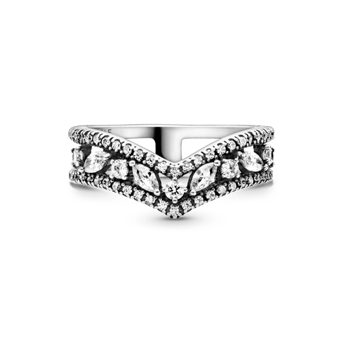 Anillo Hueso de los deseos doble talla marquise reluciente Oro Rosa