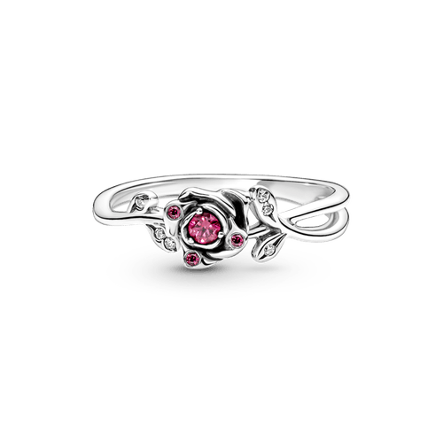 Anillo En Plata De Ley Rosa De La Bella Y La Bestia De Disney