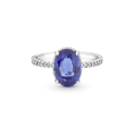 Anillo De Compromiso En Plata De Ley Halo Brillante