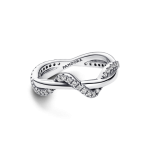 Anillo Ola Brillante Entrelazada