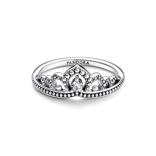 Anillo Tiara real con abalorios Pandora Plata Esterlina