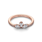 Anillo Racimo herbario reluciente Recubrimiento en Oro Rosa de 14k