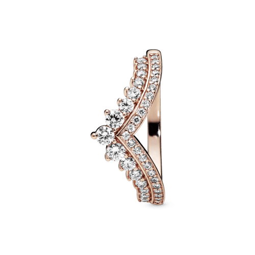 Anillo Hueso de los deseos Princesa Recubrimiento en Oro Rosa de 14k