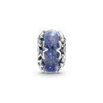 Charm De Cristal De Murano En Plata De Ley Galaxia & Estrella