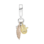 Charm colgante Hamsa, el Ojo que todo lo ve y Pluma de espiritualidad