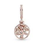 Charm Colgante Generaciones De Familia Recubrimiento en Oro Rosa de 14k